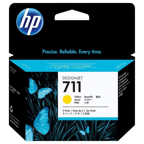 Image of INK HP CZ136A N.711 Giallo 3x29ML x DesignJet T100 T120 T120 ePrinter T125 T130 T520 T520 ePrinter T525 T530 074