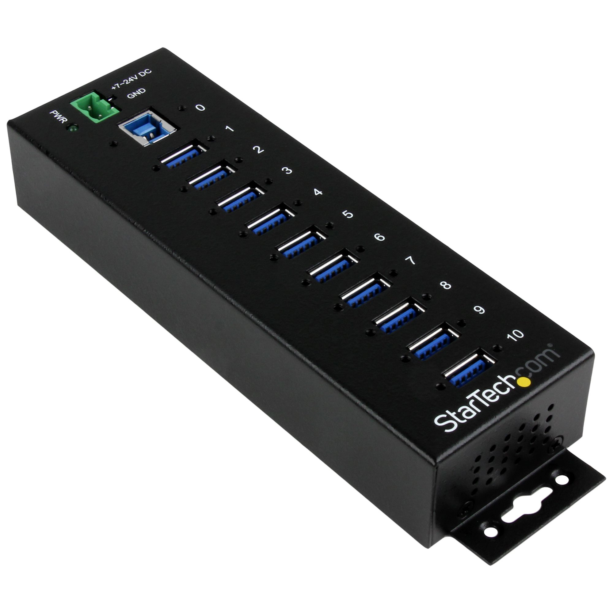 Image of StarTech.com HUB Industriale USB 3.0 a 10 porte - Perno e concentratore USB 3.0 con ESD e protezione da sovratensioni 074