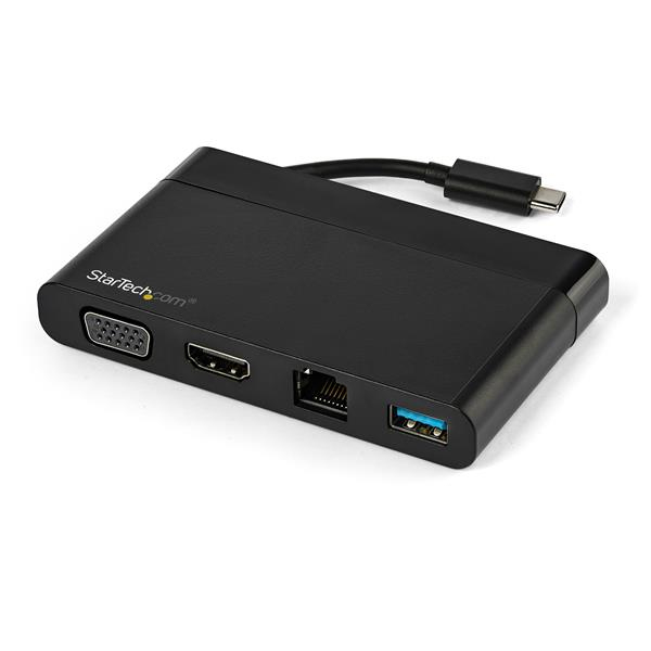 Image of StarTech.com Adattatore multiporta USB C con HDMI, VGA, Gigabit Ethernet e USB 3.0 - Mini dock hub USB C a HDMI 4K o VGA 1080p display - Docking station da viaggio USB Type-C per laptop USB-C 074