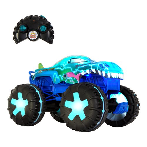 Image of Hot Wheels Monster Trucks Mega-Wrex Alive In Scala 1:15, Veicolo Radiocomandato, Radiocomando Alimentato A Batteria Con Luci E Suoni Interattivi 074