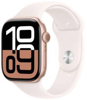 Image of APPLE WATCH SERIES 10 46MM ROSE GOLD ALUMINIUM CASE WITH LIGHT BLUSH SPORT BAND MWWT3QC/A 074