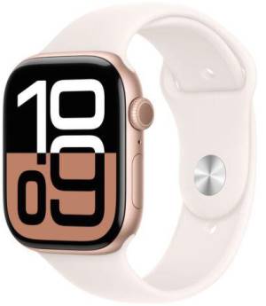 Image of APPLE WATCH SERIES 10 46MM ROSE GOLD ALUMINIUM CASE WITH LIGHT BLUSH SPORT BAND GPS MWWU3QC/A 074