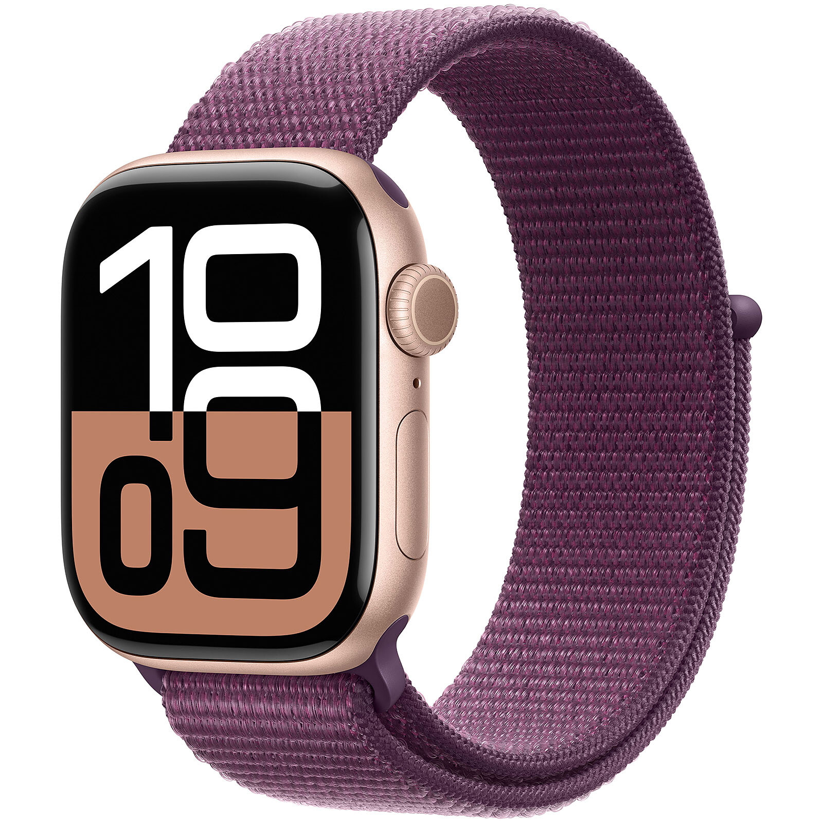 Image of AW S10 GPS 42mm Rose oro Aluminium Case with Plum Sport Loop 074