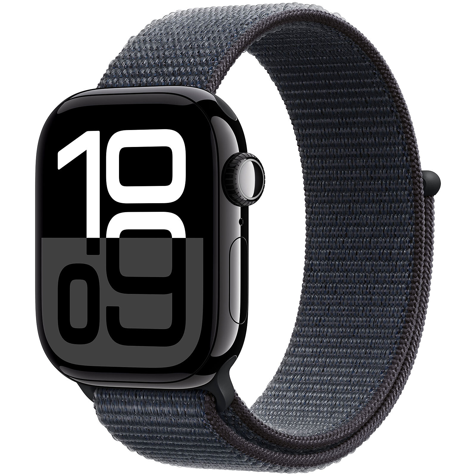 Image of AW S10 GPS 46mm Jet nero Aluminium Case with Ink Sport Loop 074