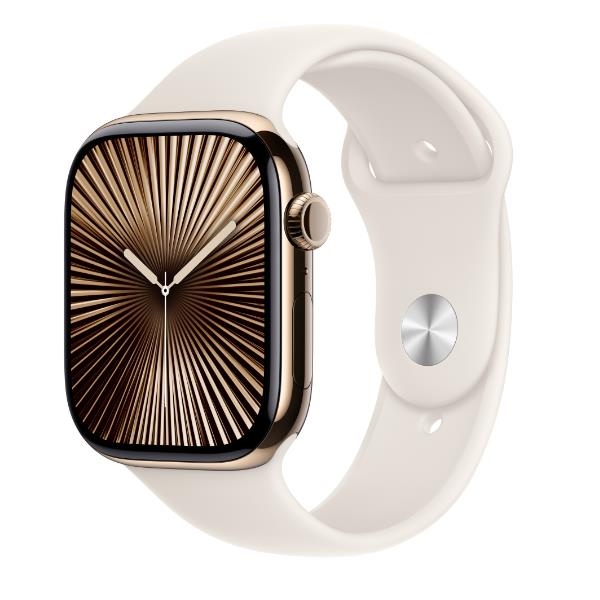 Image of AW S10 GPS + Cellular 42mm oro Titanium Case with Starlight Sport Band - S/M 074