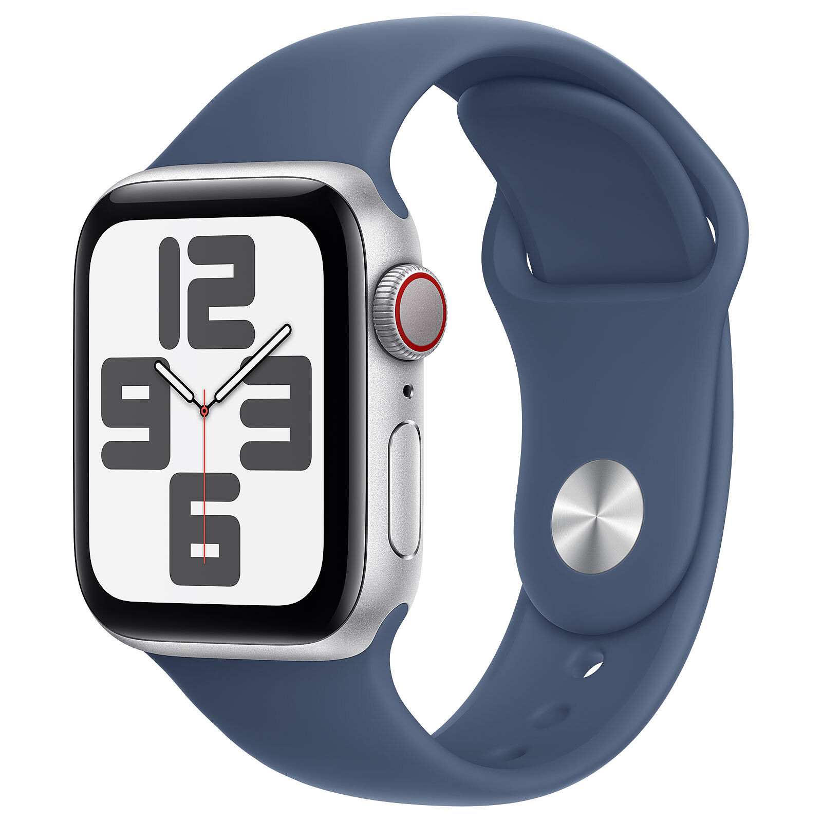 Image of AW SE GPS + Cellular 40mm argento Aluminium Case with Denim Sport Band - S/M 074