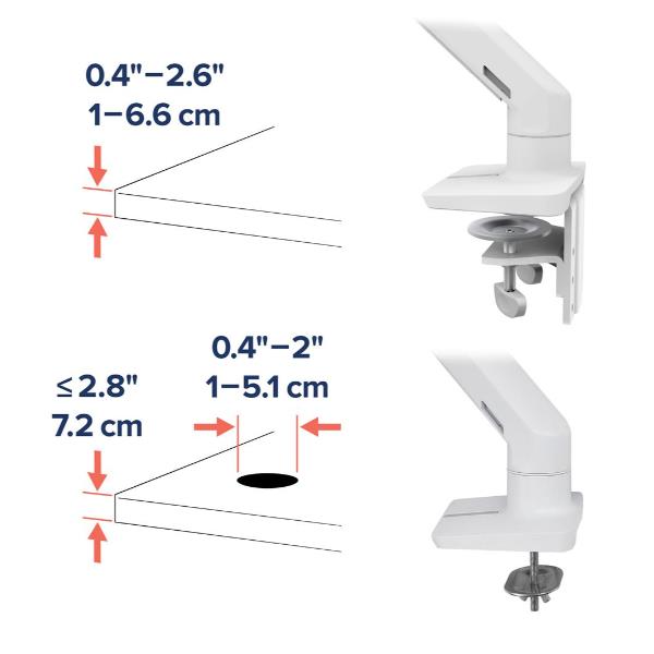 Image of HX DESK ARM WITH HD PIVOT WHITE 074