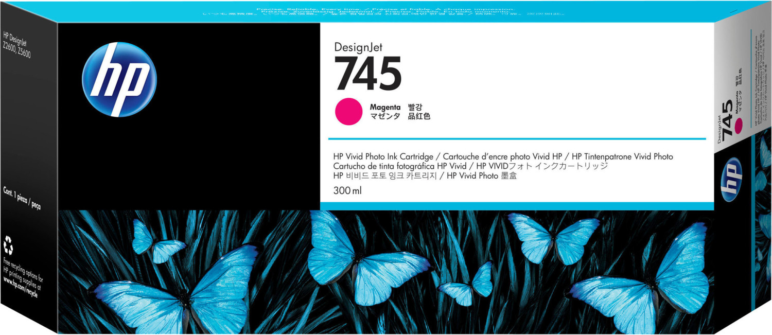 Image of HP Cartuccia Inchiostro Magenta DesignJet 745, 300 ml 074