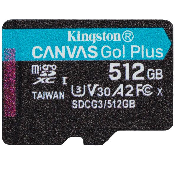 Image of Kingston Technology Scheda microSDXC Canvas Go Plus 170R A2 U3 V30 da 512GB confezione singola senza adattatore 074