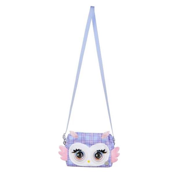 Image of Purse Pets , Print Perfect Hoot Couture Owl, animale giocattolo e borsa interattiva con oltre 30 effetti sonori e reazioni, giocattoli per bambine dai 5 anni in su 074