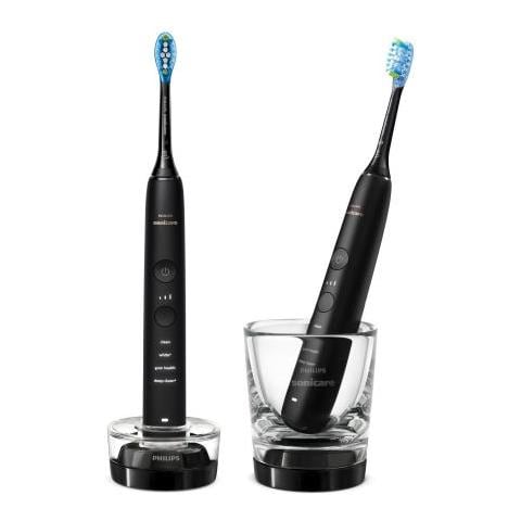 Image of Philips DiamondClean 9000 Sonicare Spazzolini Elettrici Sonici con App, confezione da 2 Spazzolini Neri HX9914/54 074