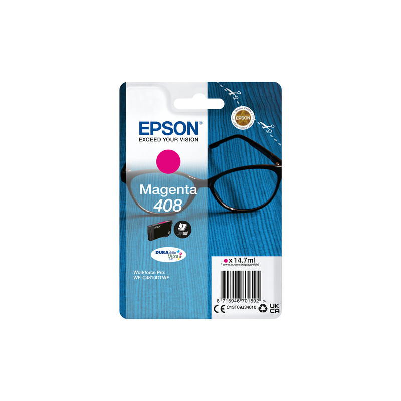 Image of Epson Singlepack Magenta 408 DURABrite Ultra Ink 074