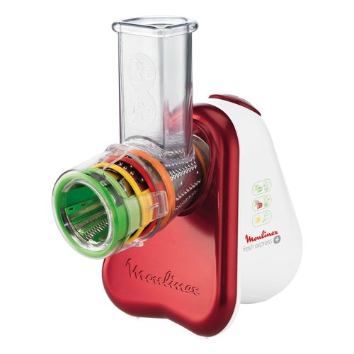 Image of Moulinex Fresh Express DJ755G Affettatutto Grattugia Elettrico, 5 Funzioni di Taglio, 150 W, 1 Liter, 1 Decibel, plastica, Rosso 074