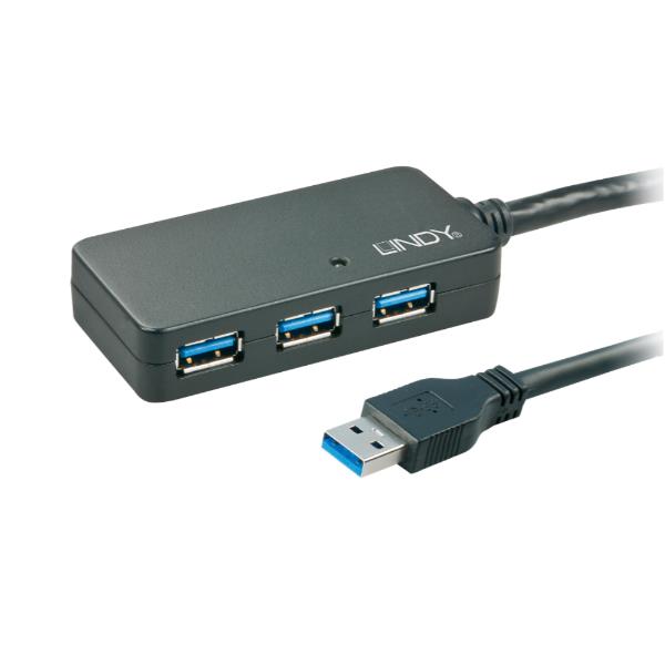 Image of Lindy 43159 hub di interfaccia USB 3.2 Gen 1 (3.1 Gen 1) Type-A 5000 Mbit/s Nero 074