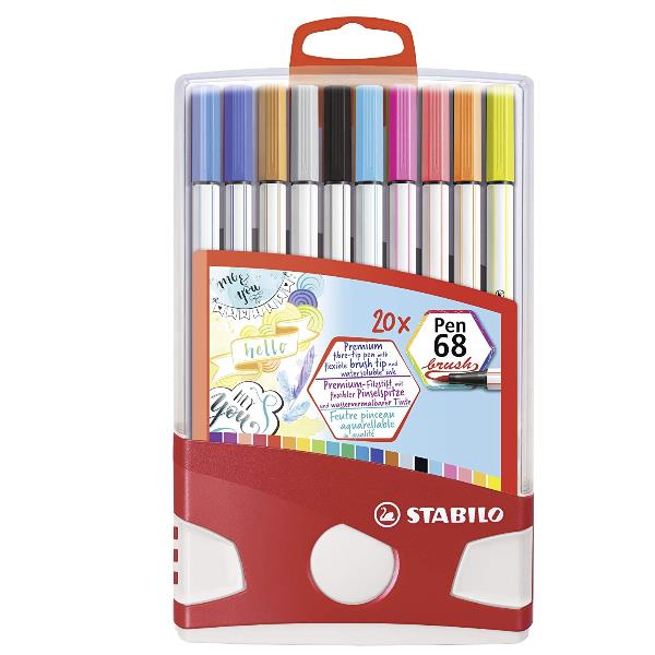 Image of STABILO Pen 68 brush marcatore Multicolore 20 pz 074