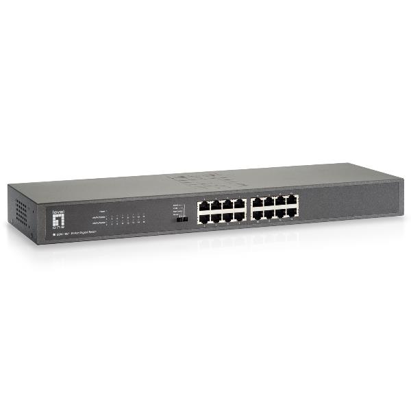 Image of LevelOne GSW-1657 switch di rete Non gestito Gigabit Ethernet (10/100/1000) Nero, Grigio 074