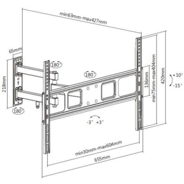 Image of Equip Supporto a parete per TV articolato da 37” a 70” 074