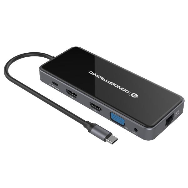 Image of Conceptronic DONN15G replicatore di porte e docking station per laptop Cablato USB 3.2 Gen 1 (3.1 Gen 1) Type-C Grigio 074