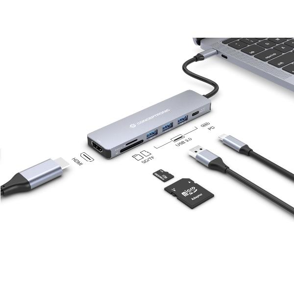 Image of Conceptronic DONN19G replicatore di porte e docking station per laptop Cablato USB 3.2 Gen 1 (3.1 Gen 1) Type-C Grigio 074