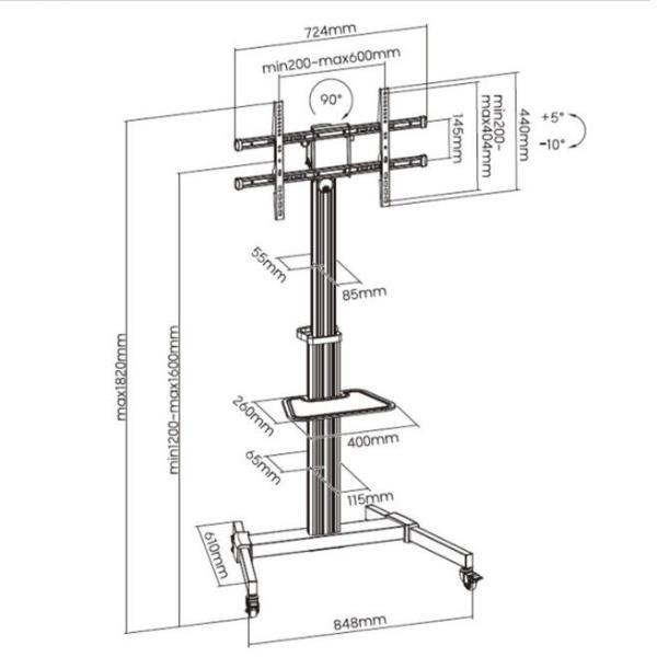 Image of Equip Carrello LFD rotante da 37-86 pollici 074