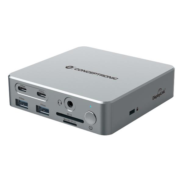 Image of Conceptronic DONN25G replicatore di porte e docking station per laptop Cablato USB 3.2 Gen 2 (3.1 Gen 2) Type-C Argento 074