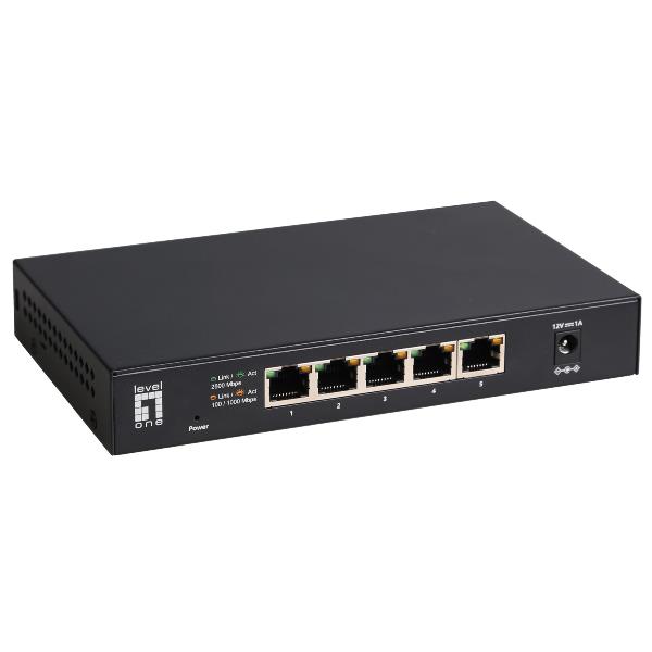 Image of LevelOne GEU-0525 switch di rete Non gestito 2.5G Ethernet (100/1000/2500) Nero 074