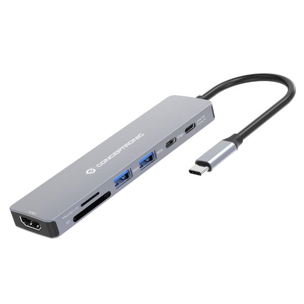 Image of Conceptronic DONN28G replicatore di porte e docking station per laptop Cablato USB 3.2 Gen 1 (3.1 Gen 1) Type-C Grigio 074