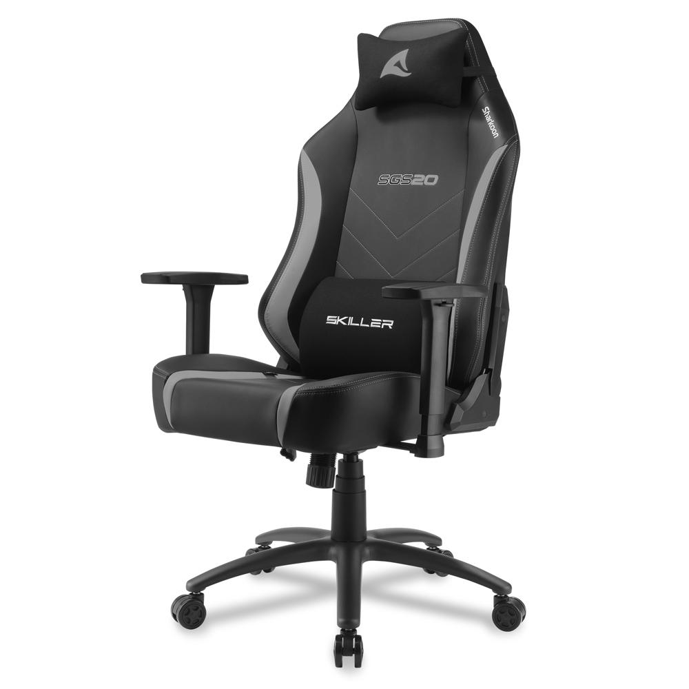 Image of SHARKOON SEDIA GAMING SKILLER SGS20 IN PELLE SINTETICA SEDUTA E SCHIENALE IMBOTTITO NERO E GRIGIO 074