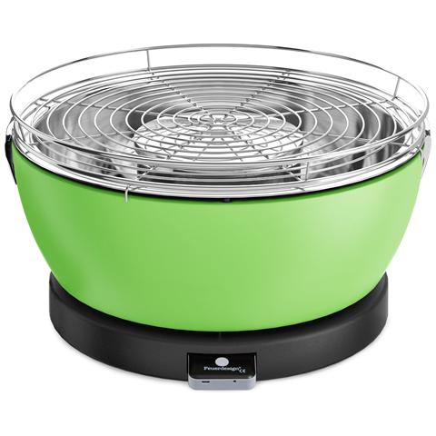 Image of FEUERDESIGN Barbecue Portatile da Tavolo a Carbonella BBQ da Giardino ø 33 cm colore Verde - Vesuvio 074