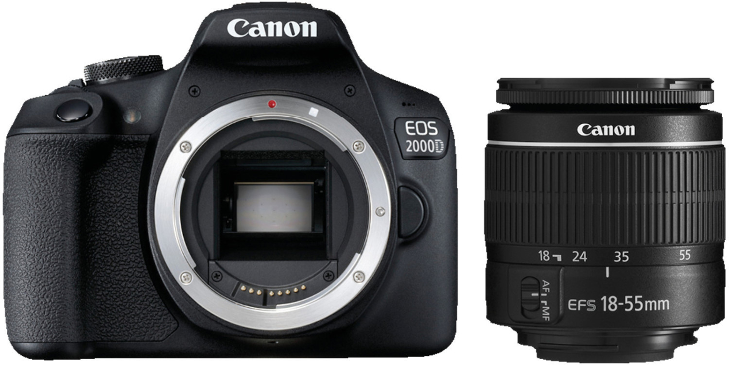 Image of Canon EOS 2000D + EF-S 18-55mm f/3.5-5.6 III Kit fotocamere SLR 24,1 MP CMOS 6000 x 4000 Pixel Nero
