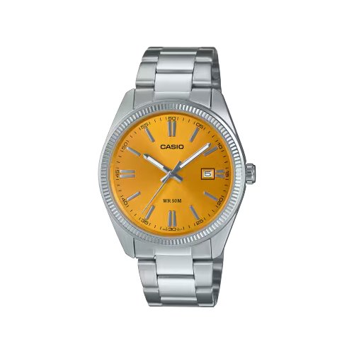 Image of Orologio Casio MTP 1302PD 9AVEF TIMELESS Orange e argento 074