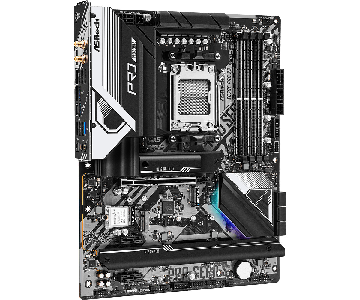 Image of ASROCK MB AMD X670, X670E PRO RS, AM5, 4 DDR5, 6 SATA, 1 M2 SATA,3 PCI-E 4.0, 1 PCI-E 5.0, ATX 074