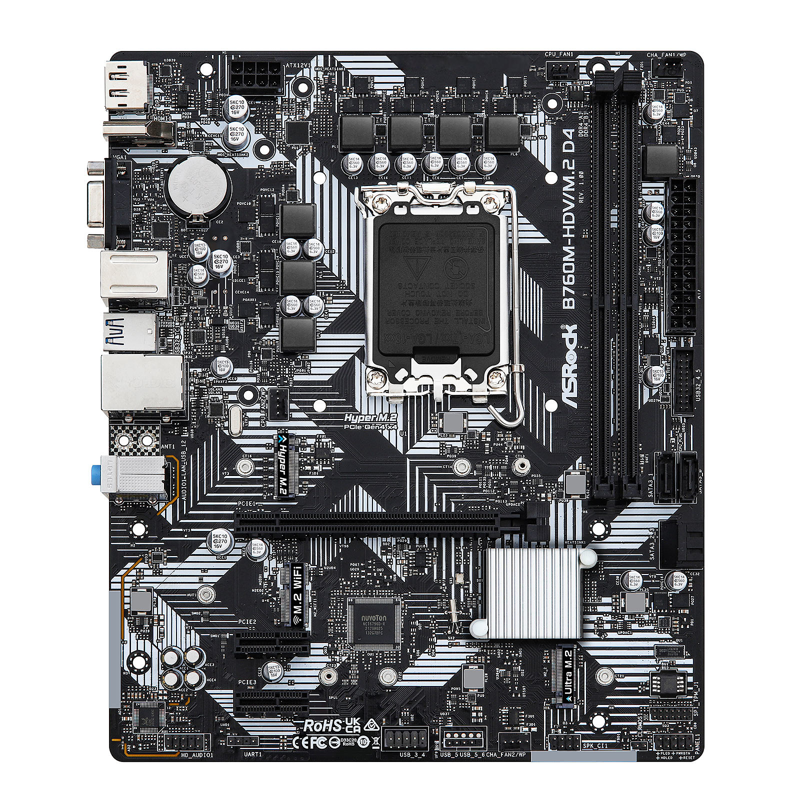 Image of ASROCK MB B760, B760M-HDV/M.2 D4, LGA1700, 2 DDR4 , mATX 074