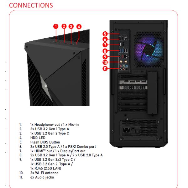 Image of MSI MPG Infinite X2 14NUG7-429IT Intel® Core™ i7 i7-14700K 32 GB DDR5-SDRAM 2 TB SSD NVIDIA GeForce RTX 4080 Windows 11 Home Desktop PC Nero 074