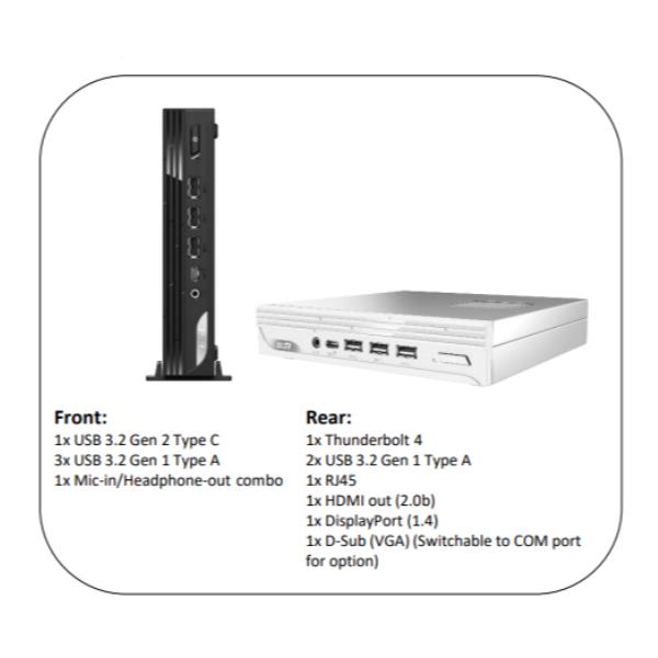 Image of PC I3 8GB 512GB SSD W11P MFF I3-1215U WIFI 120W MSI 074