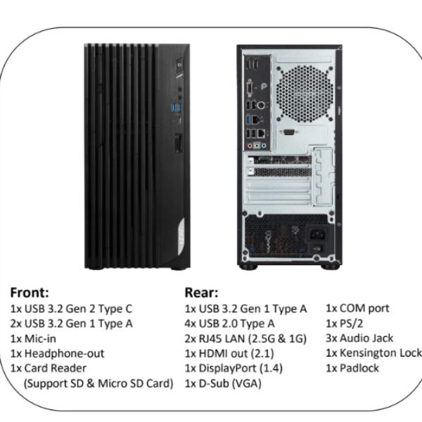 Image of MSI Pro DP180 14TC-426IT Intel® Core™ i7 i7-14700F 16 GB DDR4-SDRAM 512 GB SSD NVIDIA GeForce RTX 3060 Windows 11 Pro Desktop PC Nero 074