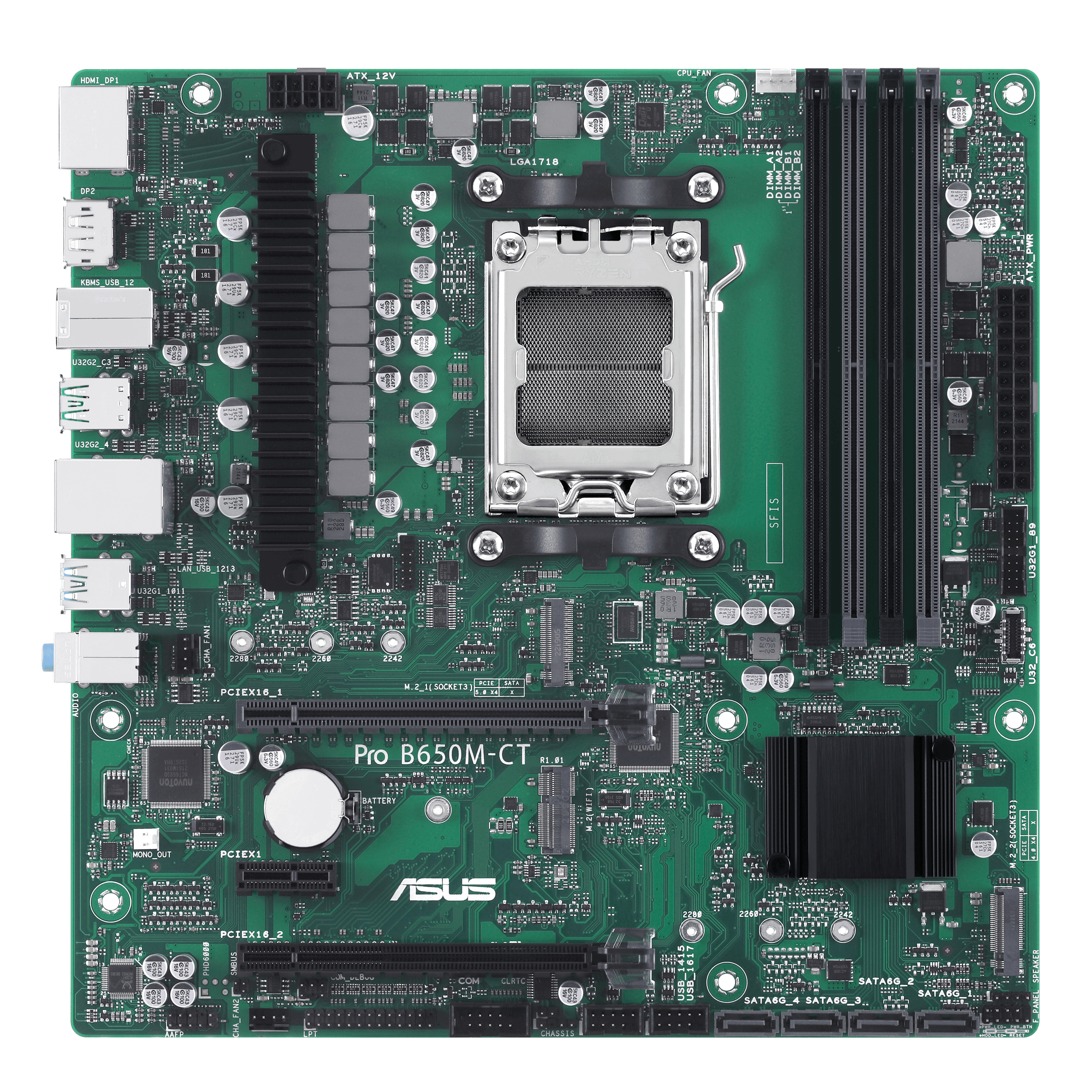 Image of ASUS PRO B650M-CT-CSM AMD B650 Presa di corrente AM5 micro ATX