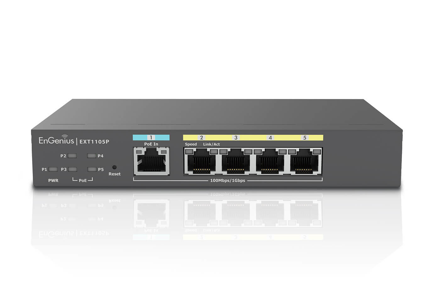 Image of EnGenius EXT1105P switch di rete Gestito L2 Gigabit Ethernet (10/100/1000) Supporto Power over Ethernet (PoE) Nero 074