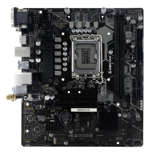 Image of MB BIOSTAR Z690MX2-E D4 LGA1700 (ALDER LAKE) 2DDR4 HDMI+DVI+VGA PCIE, M2, mATX - Z690MX2-E D4 074