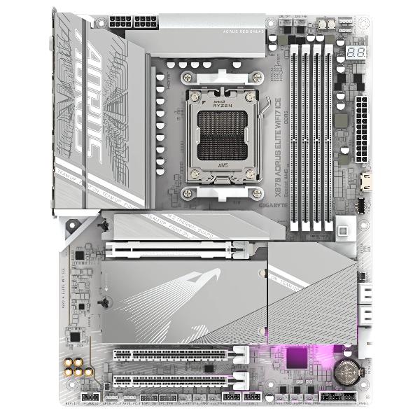 Image of GIGABYTE X870 AORUS ELITE WIFI7 ICE Scheda Madre - Supporta CPU AMD Ryzen 9000, 16+2+2 fasi VRM digitale, fino a 8200MHz DDR5 (OC), 3xPCIe 5.0 + 1xPCIe 4.0, Wi-Fi 7, LAN 2.5GbE, USB 4 074