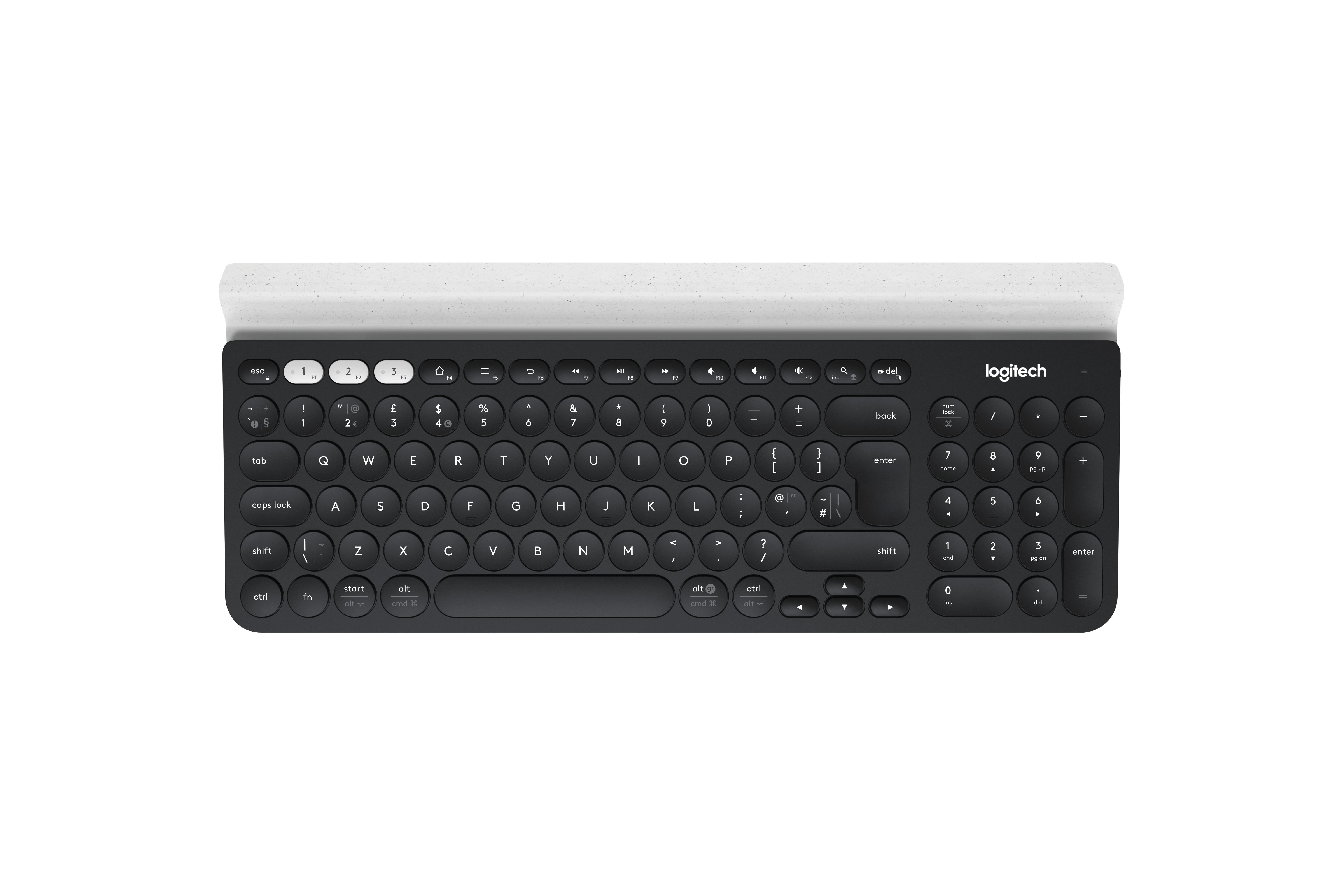 Image of Logitech K780 Multi-Device Wireless Keyboard tastiera Universale RF senza fili + Bluetooth QWERTY Italiano Grigio, Bianco 074