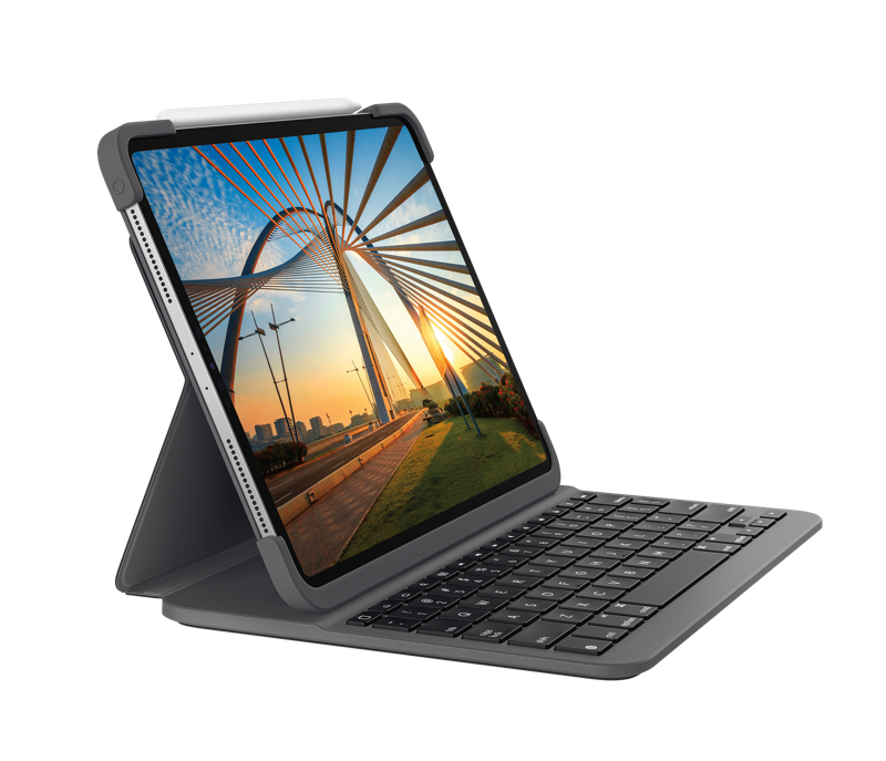 Image of Logitech Slim Folio Pro for iPad Pro 11-inch (1st, 2nd & 3rd generation) QWERTY Italiano Bluetooth Grafite 074