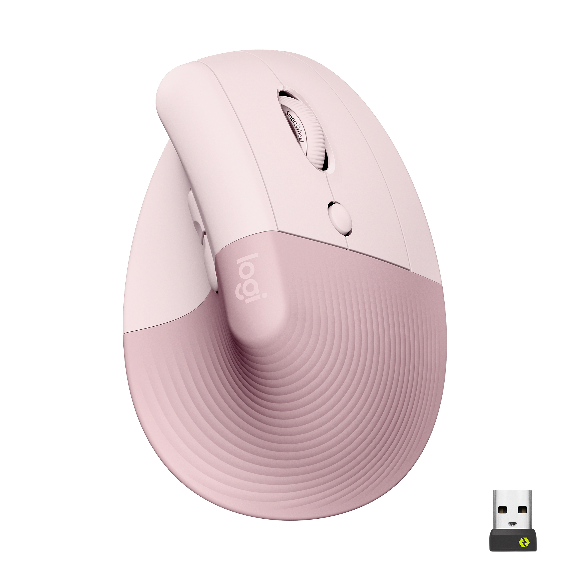 Image of Logitech Lift Mouse Ergonomico Verticale, Senza Fili, Ricevitore Bluetooth o Logi Bolt USB, Clic Silenziosi, 4 Tasti, Compatibile con Windows / macOS / iPadOS, Laptop, PC. Rosa 074