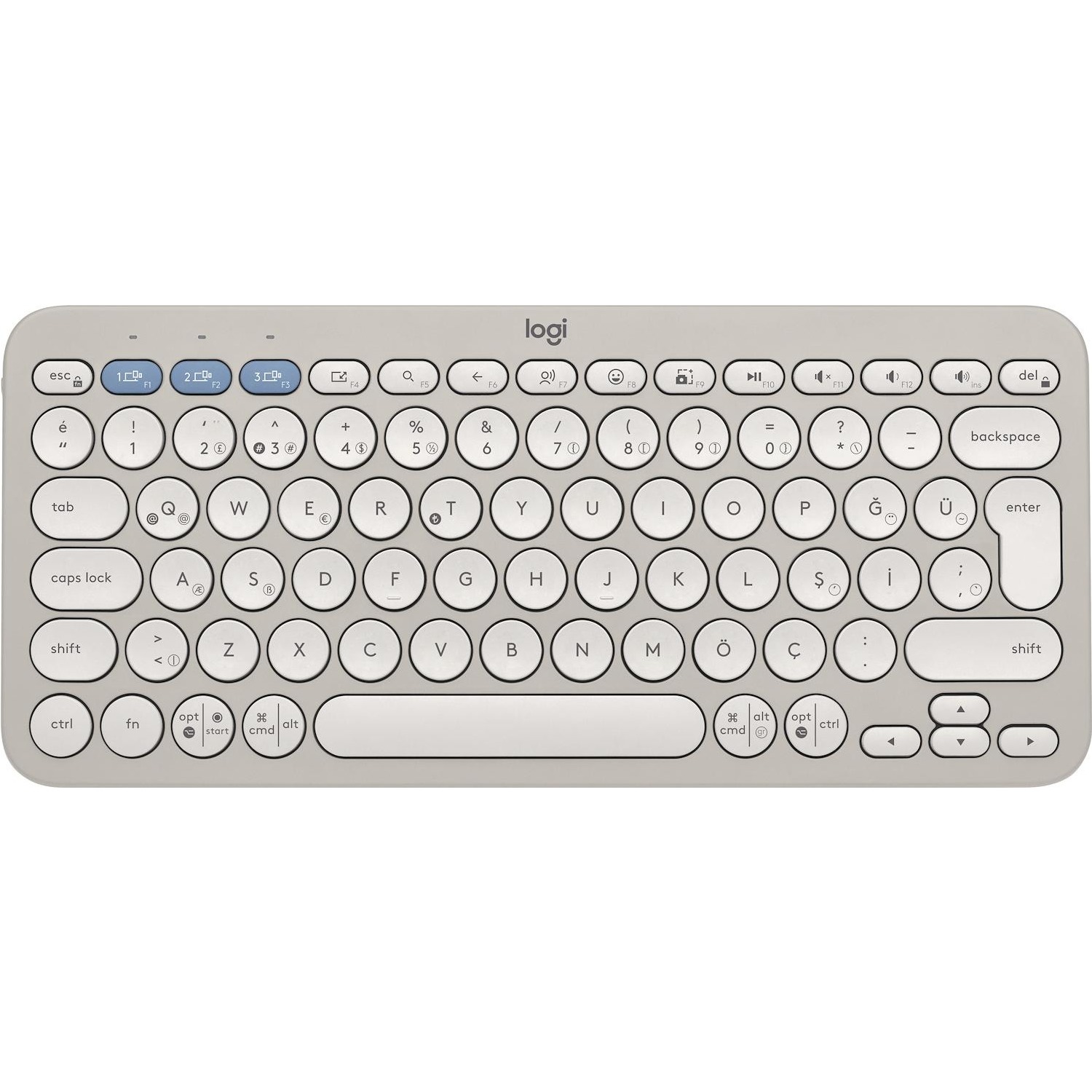 Image of Tastiera per tablet Logitech K380S Pebble bianco 074