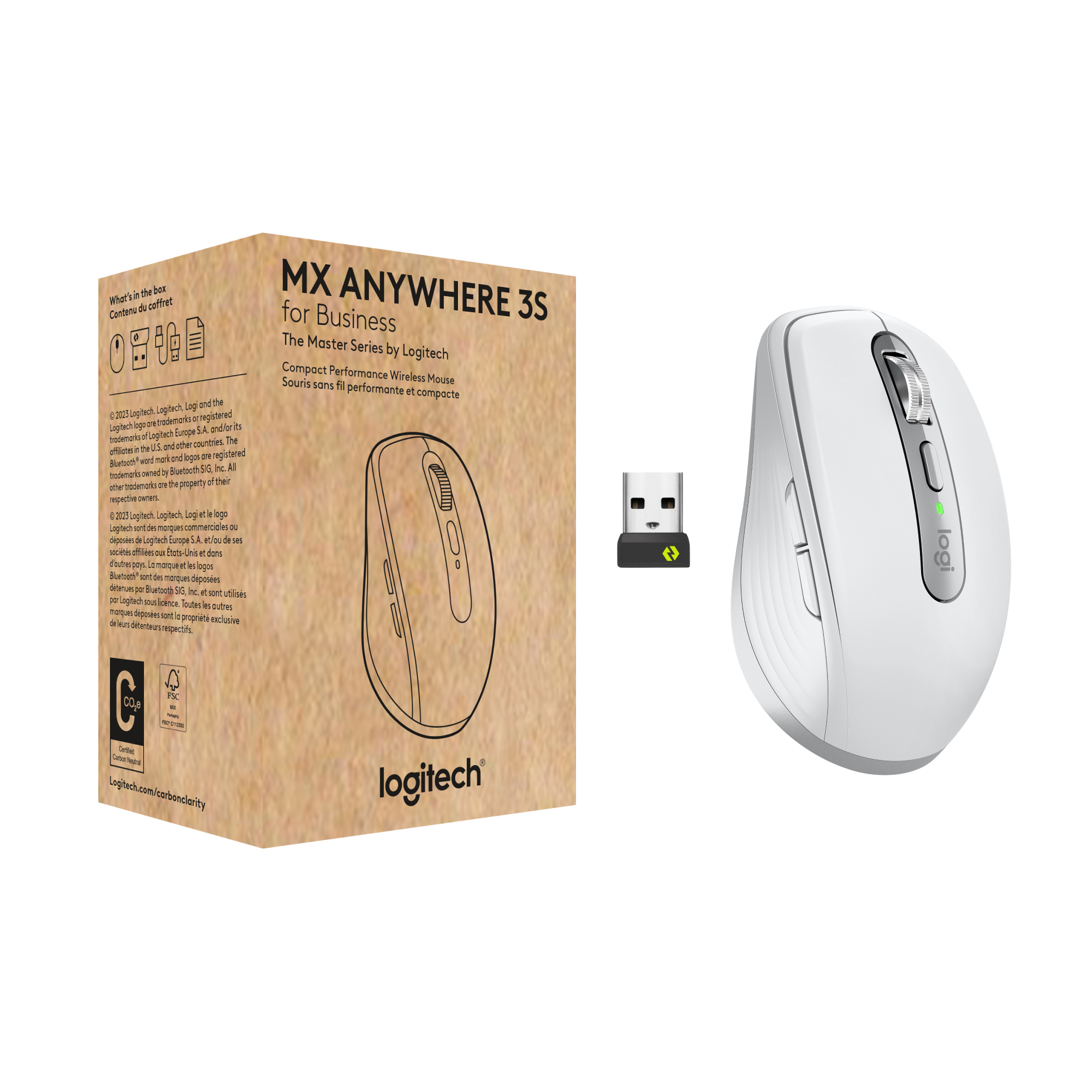 Image of Logitech MX Anywhere 3S for Business mouse Ufficio Mano destra RF senza fili + Bluetooth Laser 8000 DPI 074