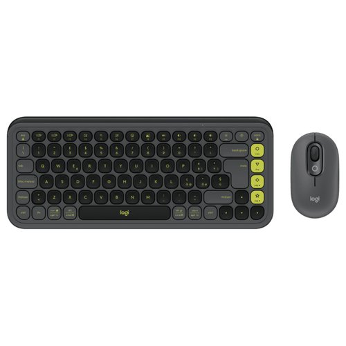 Image of Logitech POP Icon Combo tastiera Mouse incluso Universale Bluetooth QWERTY Indiano Grafite, Verde 074