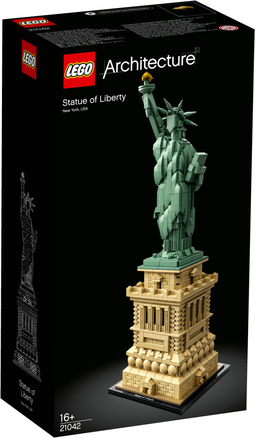 Image of Celebra un monumentale mix di architettura e scultura con questo set LEGO® Architecture 21042 Statua della Libertà. L’iconico simbolo di libertà americano, alto 93 m, è ubicato sulla Liberty Island, nel porto di New York, dalla quale dà il benvenuto alle 