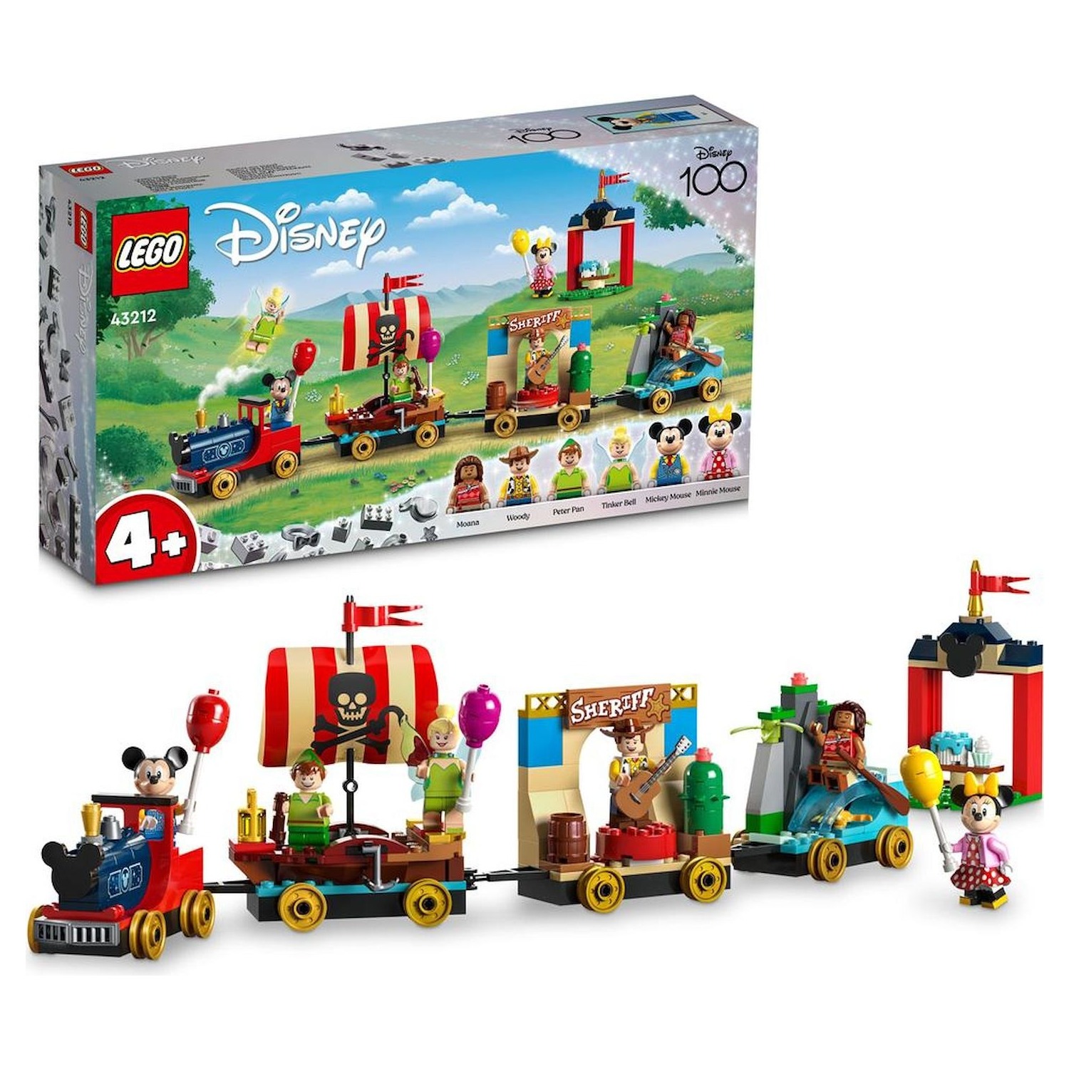 Image of LEGO Disney 43212 Treno delle Celebrazioni Disney 100° Anniversario con Carri Giocattolo e Figure di Topolino e Minnie 074