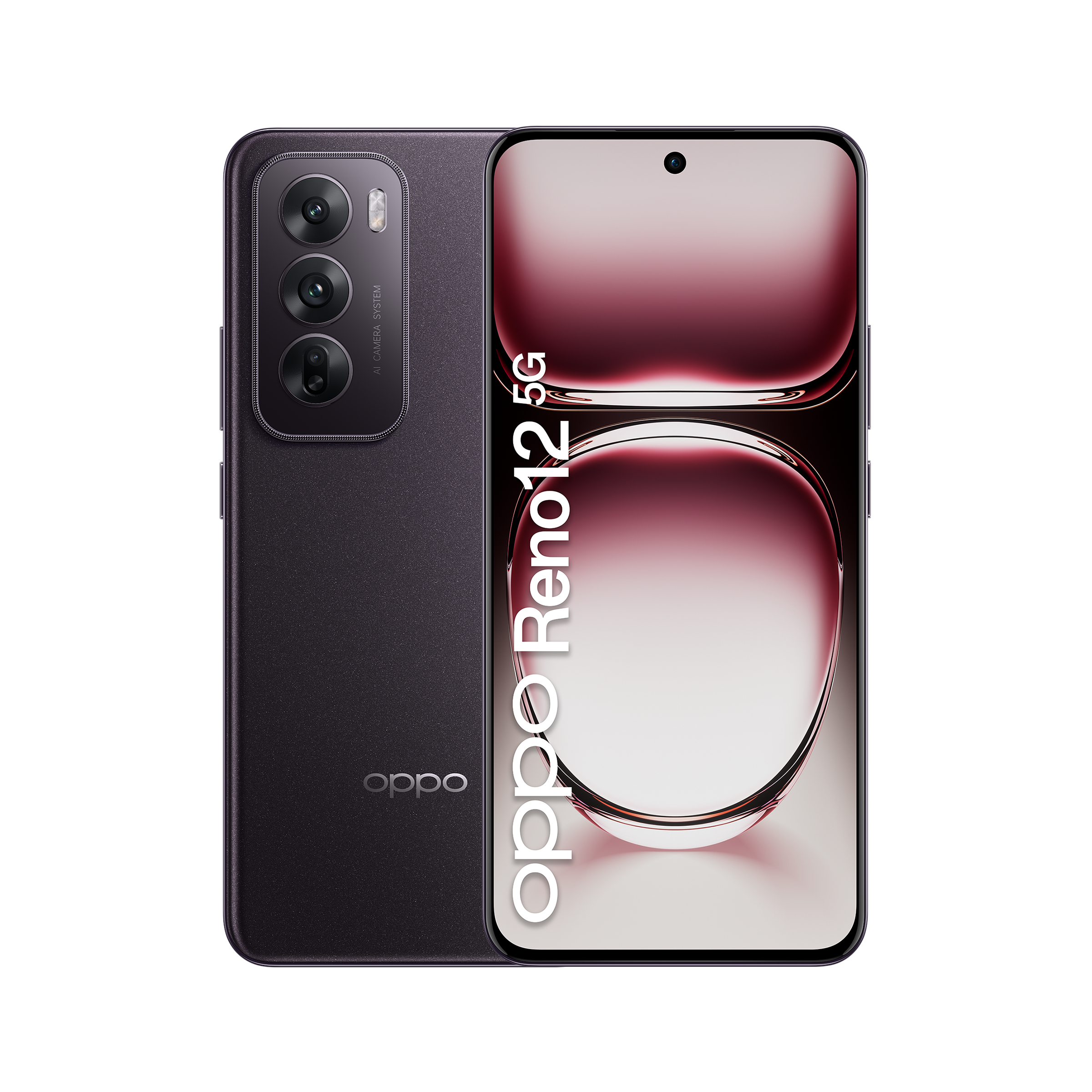 Image of OPPO Reno12 5G AI Smartphone, Tripla fotocamera 50+8+2MP, Selfie 32MP, Display 6.7” 120HZ AMOLED FHD+, 5000mAh, RAM 12GB(Esp4GB/8GB/12GB)+ROM 256GB, [Versione Italia], nero Brown