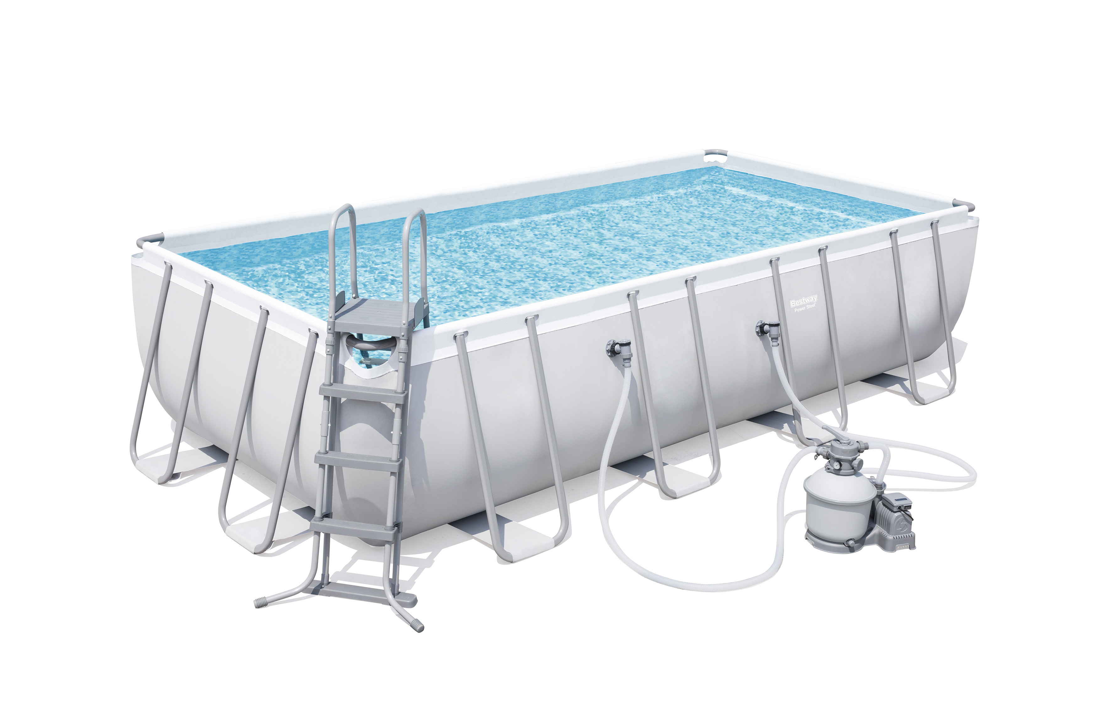 Image of Bestway Power Steel Piscina mis.549x274x122 cm, pvc/tritech, effetto mosaico interno, include filtro a sabbia, copertura, scaletta, dosatore chimico ChemConnect 074